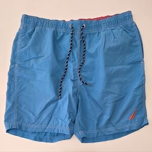 Nautica Swim Board Shorts Mens Trunks Blue Size Large